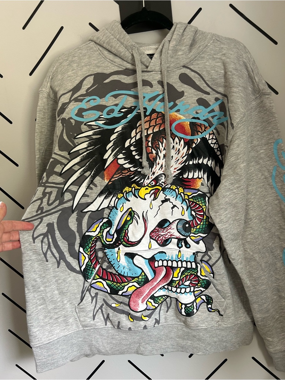 Vintage Ed hardy graphic tattoo print hoodie Y2K streetwear